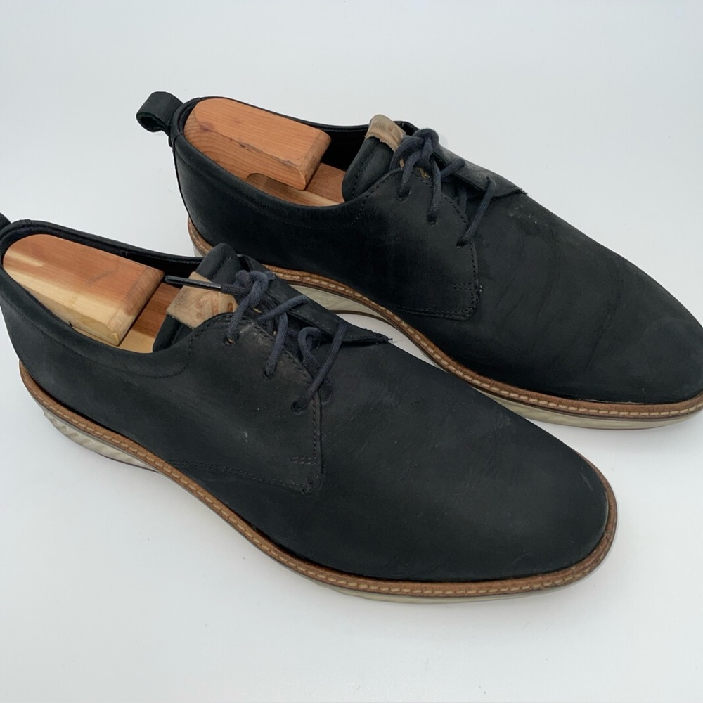 Men's Black Leather Derby Shoes‎ - Classic Lace-Up